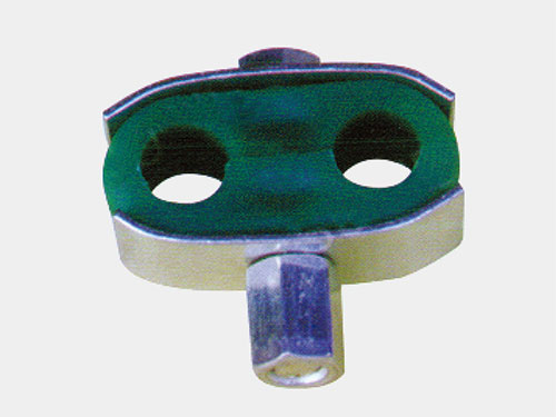 Small double hole fixed pipe clamp